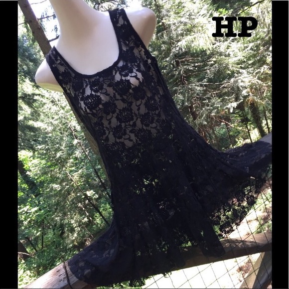 Free People Tops - Free People black lace tunic top dress,HP